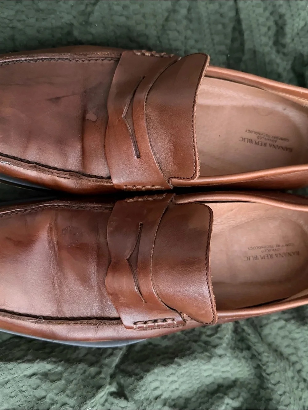 Banana Republic Chestnut Brown Leather Penny Loafers